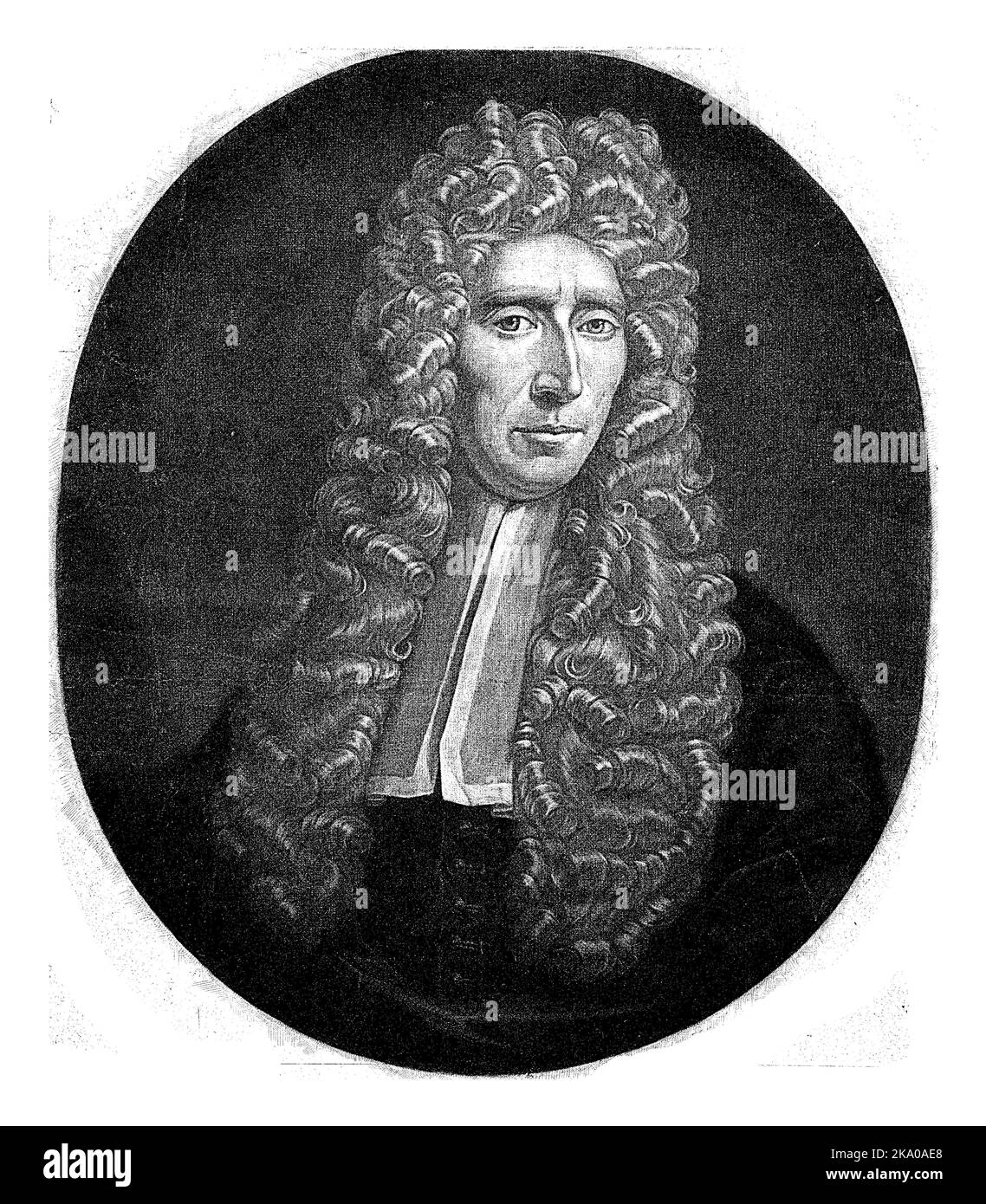 Portrait of the physician and botanist Frederick Ruysch, Juriaen Pool (II), 1694 Stock Photo