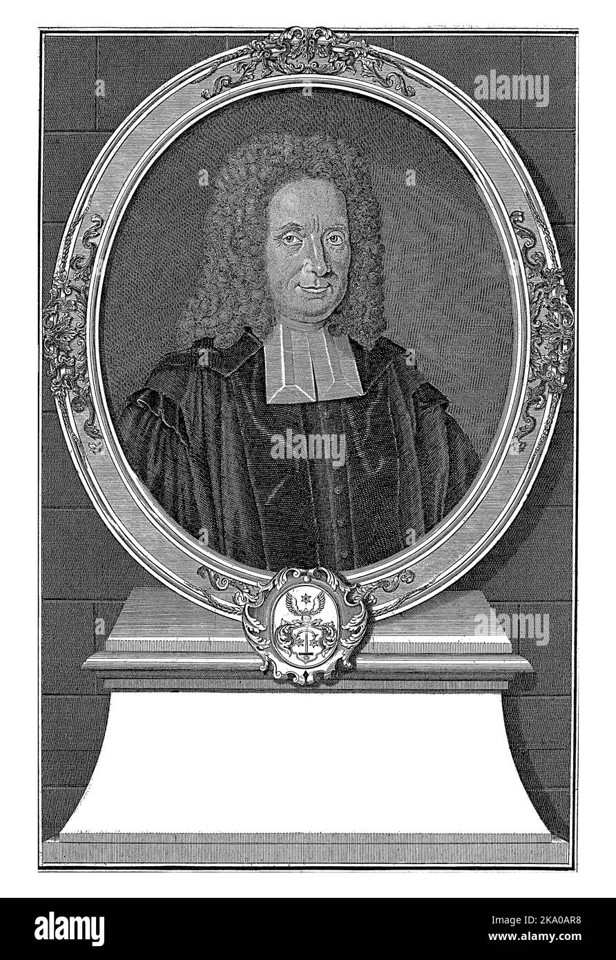 Portrait of Joachim Lange, Georg Paul Busch, after Johann Anton RÃ¼diger, 1733 Stock Photo