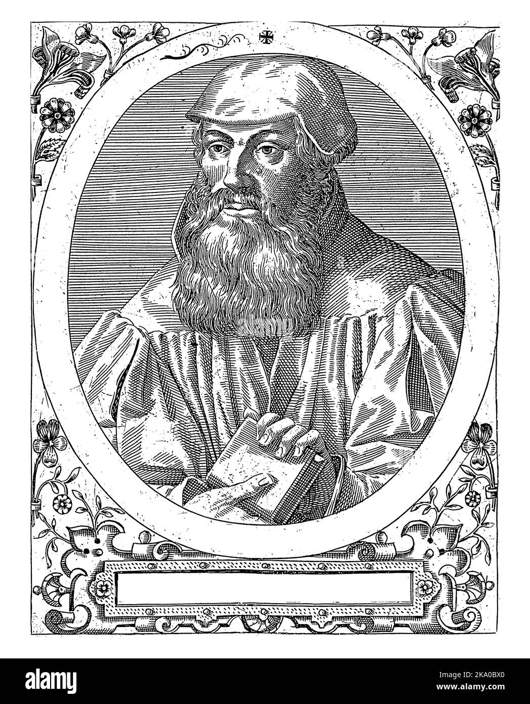 Portrait of Conrad Lycosthenes, Robert Boissard, 1597 - 1599 Stock Photo