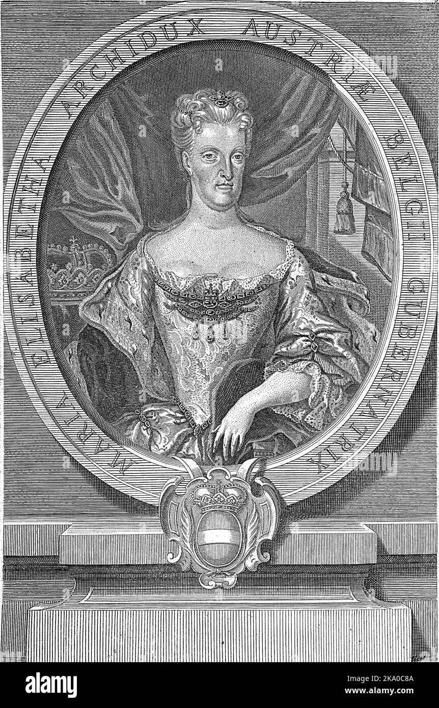 Portrait of Maria Elisabeth, Archduchess of Austria in oval frame with