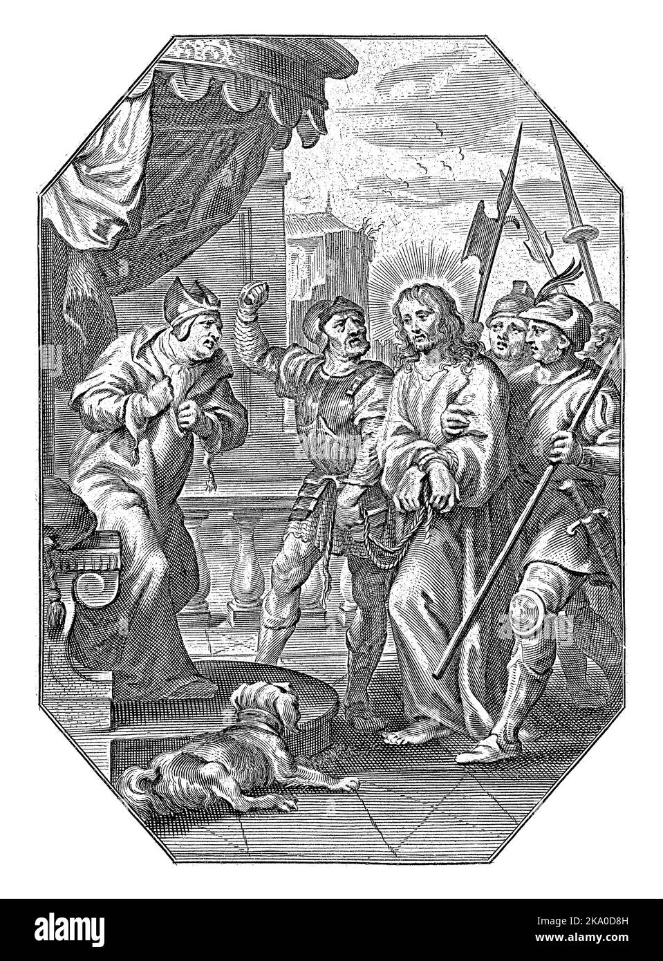 Christ before Annas, Cornelis Galle (I), 1586 - 1650 Christ before the ...