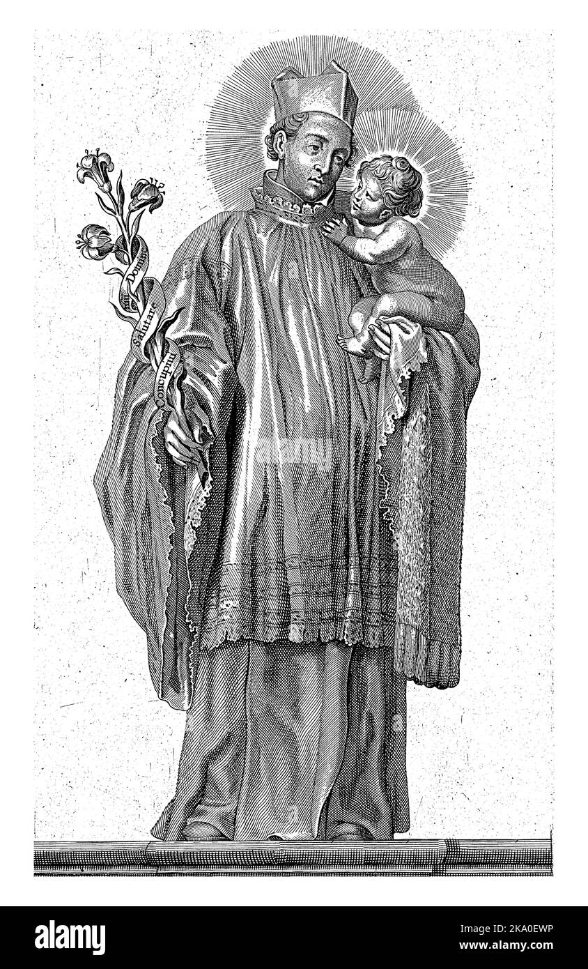 Saint Hermanus Josephus, Michel Natalis, after Abraham van Diepenbeeck, 1620 - 1668 Saint Hermanus Josephus, in Premonstratensian habit, with the Chri Stock Photo