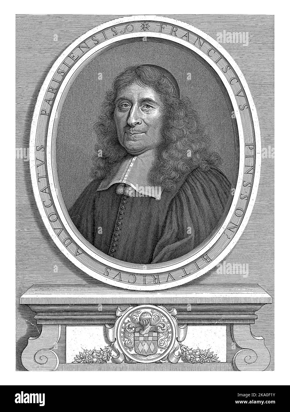 Portrait of the jurist Francois Plisson DesRuelles, Pieter van Schuppen, 1680 Stock Photo