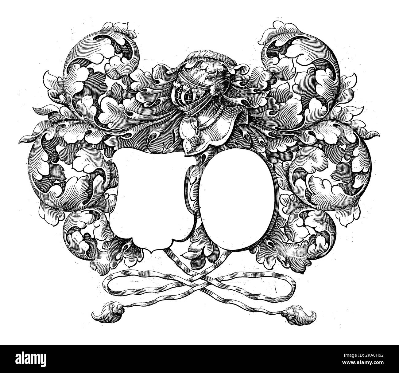 The coat of arms on the right is oval Stock Photo - Alamy