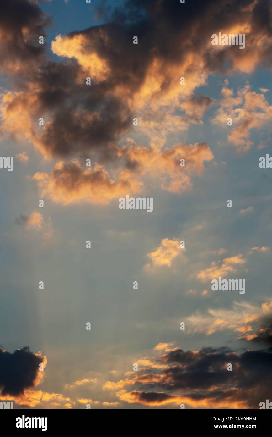 Fiery orange sunset sky. Beautiful sky Stock Photo - Alamy