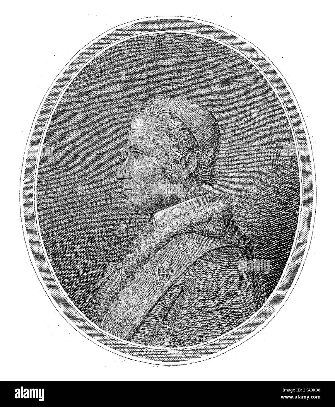 Portrait of Pope Leo XII, Leopold Beyer, 1823 - 1877 Stock Photo