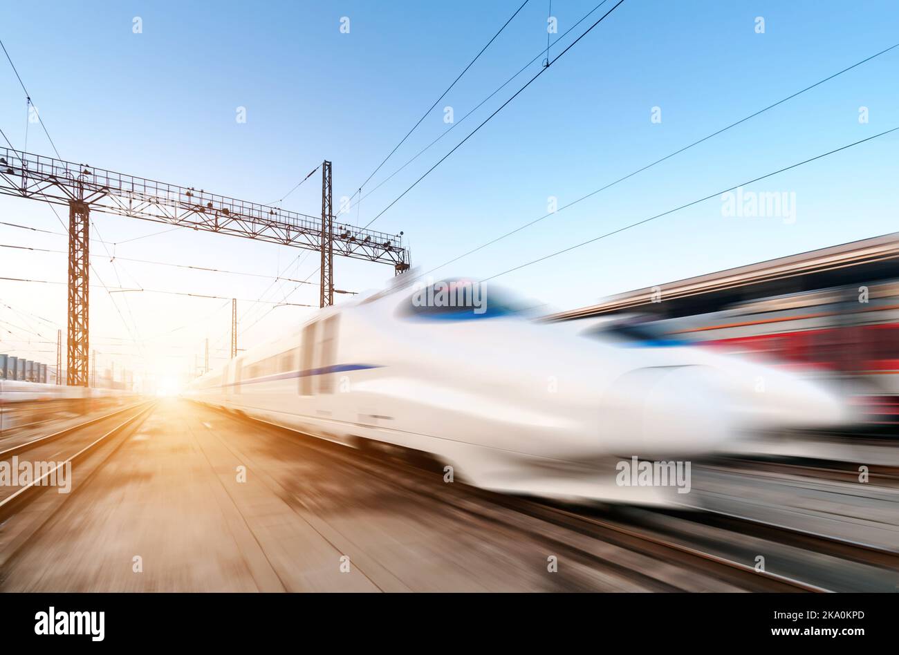 fast moving train Stock Photo - Alamy
