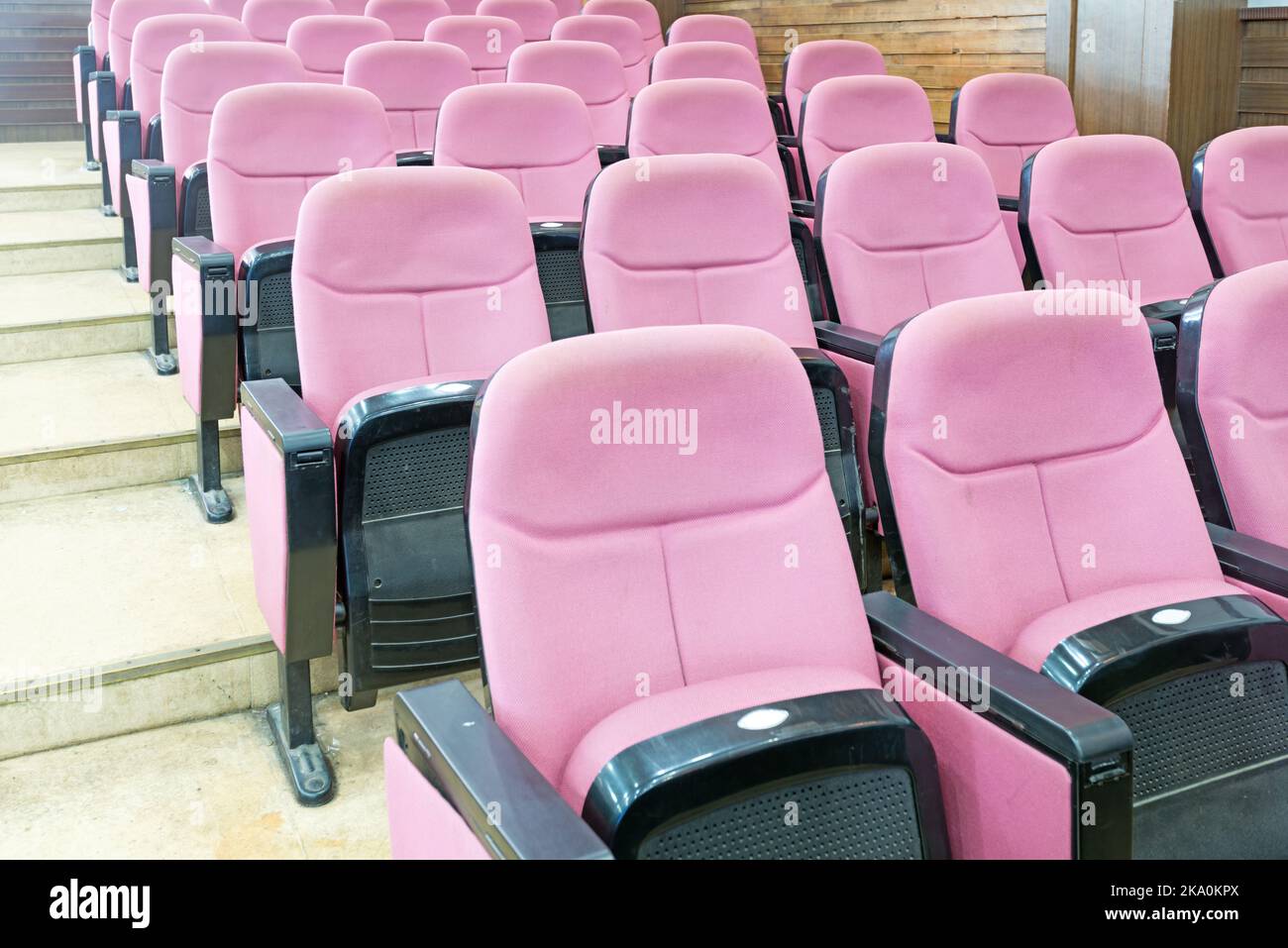 Empty hall for presentation with armchairs Stock Photo