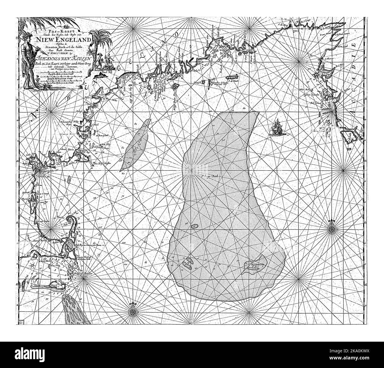 Map of nantucket Cut Out Stock - Passport Map Of Part Of The East Coast Of The United States And Canada Between Nantucket And Cape Sable With Two Compass Roses North Is On The Left 2KA0KWX 