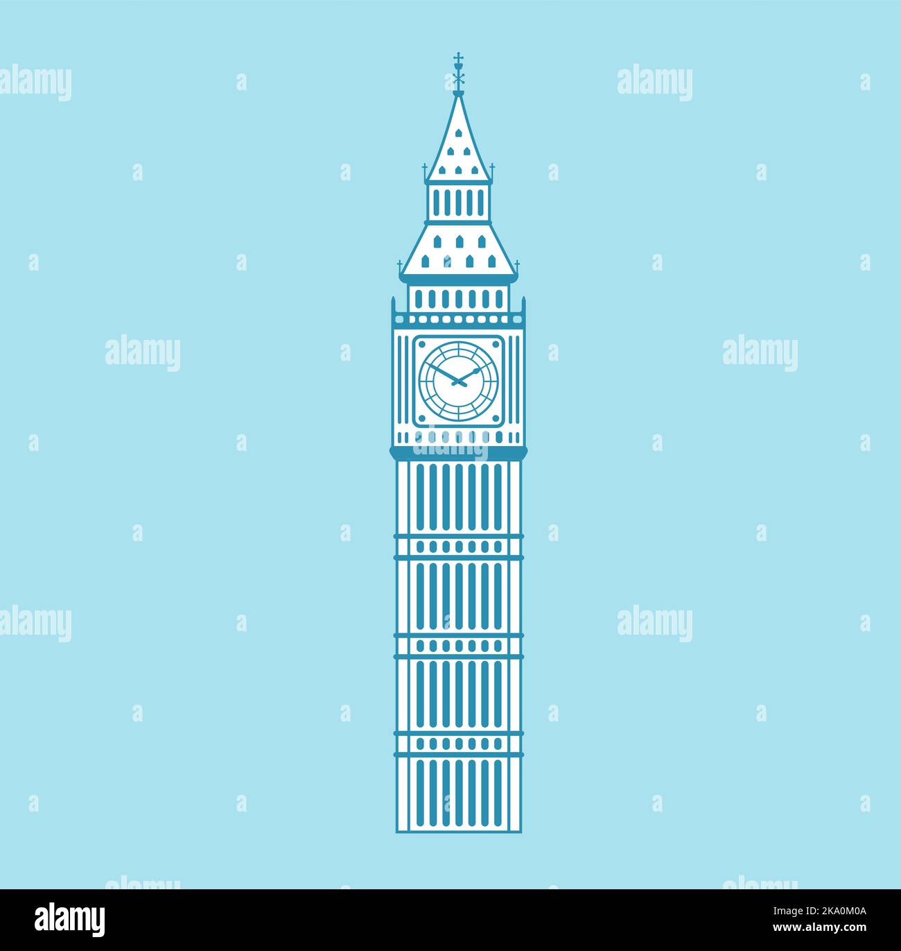 Big ben - UK, London | World famous buildings vector illustration Stock Vector