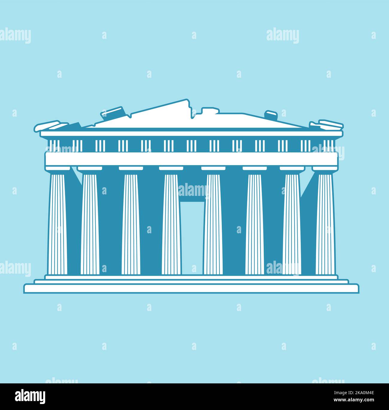Parthenon temple - Greece | World famous buildings vector illustration Stock Vector