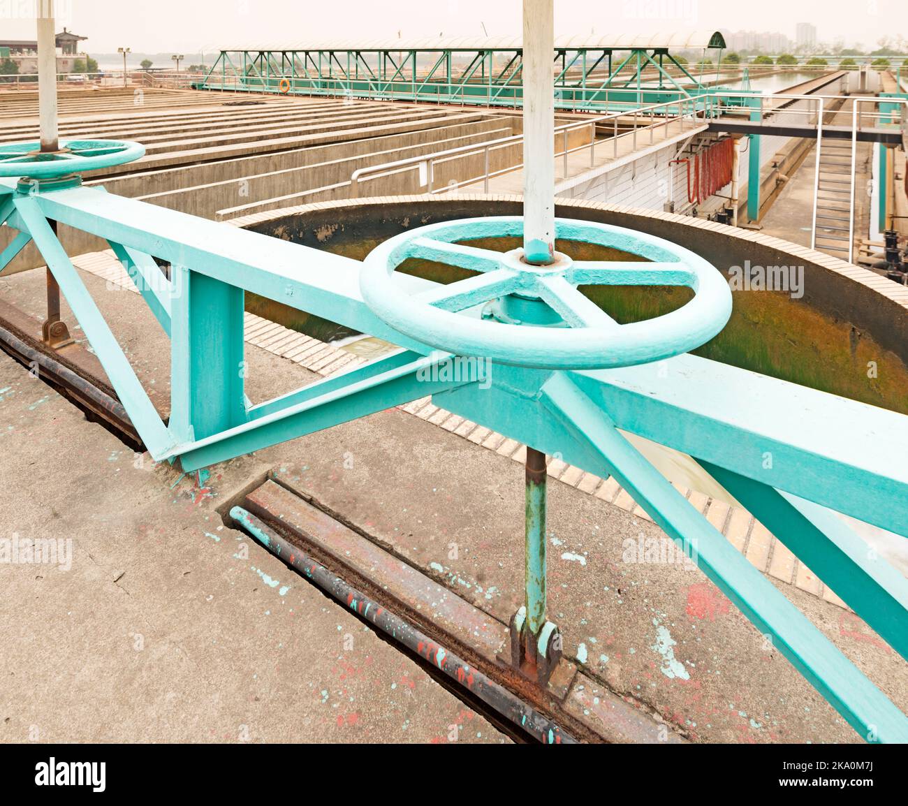Modern urban wastewater treatment plant Stock Photo - Alamy