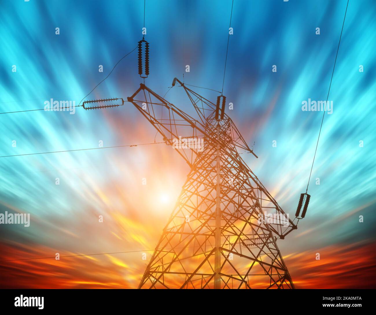 Power tower in the sky background Stock Photo - Alamy