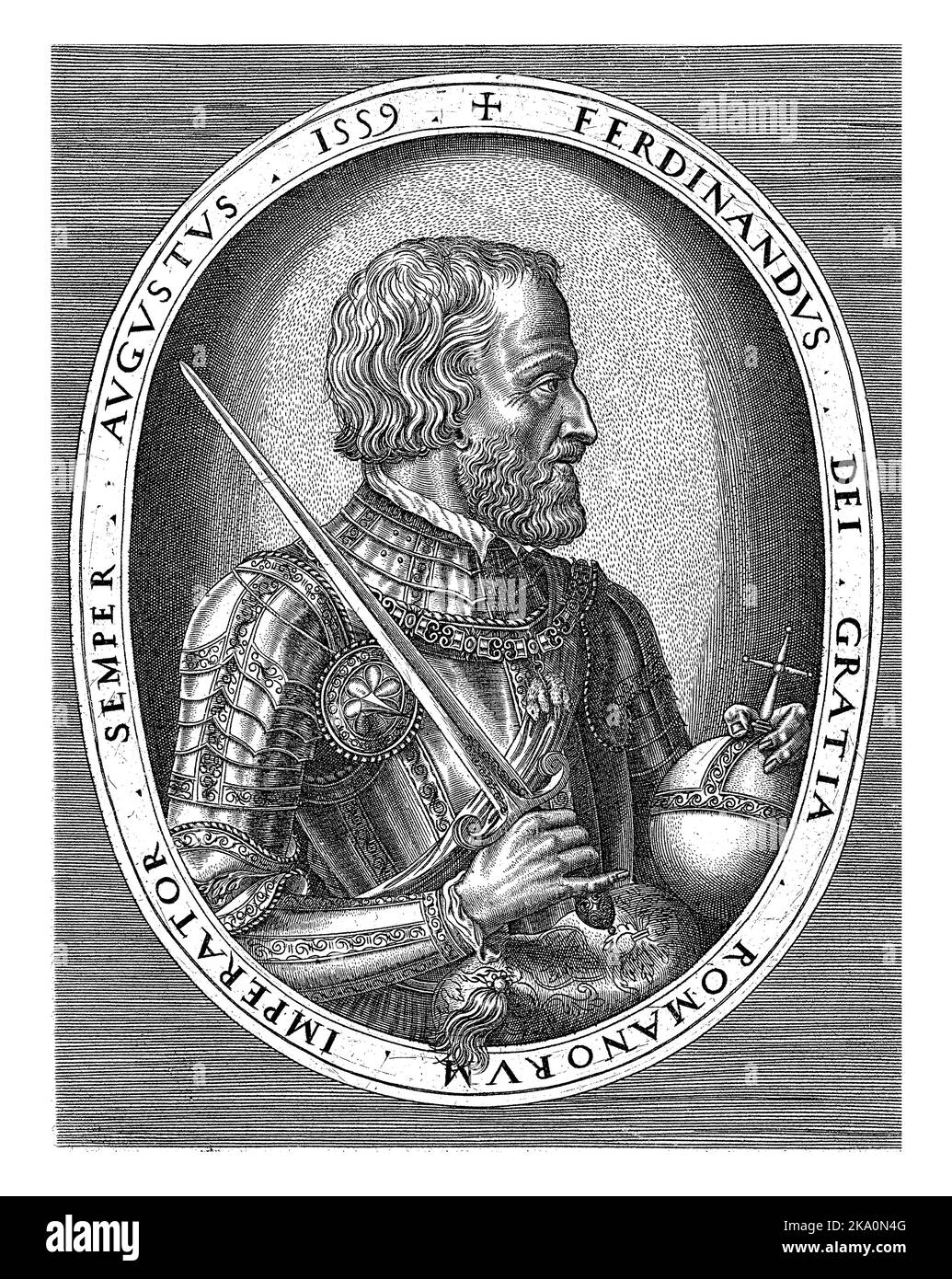 Portrait of Ferdinand I of Habsburg, German Emperor, halflength to the