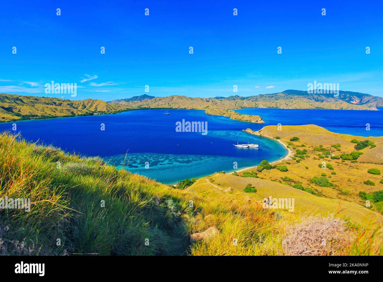 Aerial view of Gili Lawa Island, Flores Stock Photo