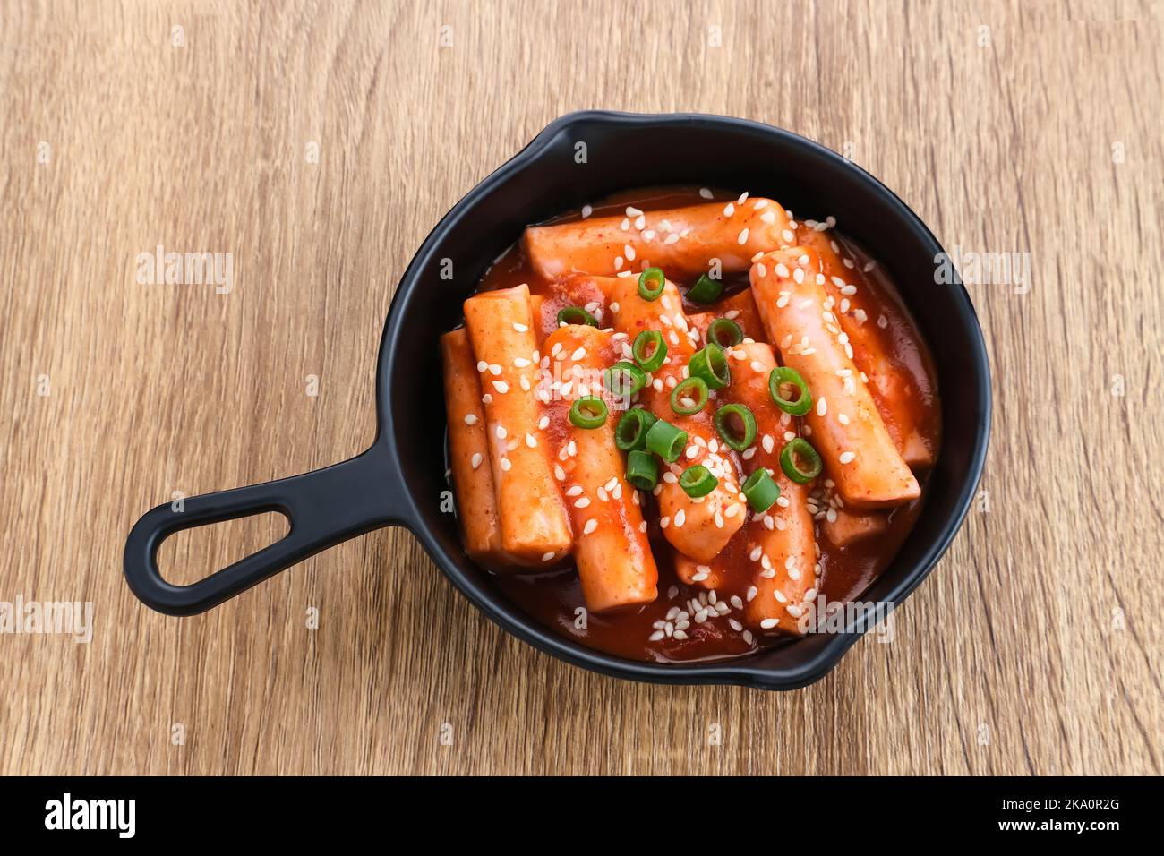 Tteokbokki or Topokki , stir fried rice cake stick, popular Korean