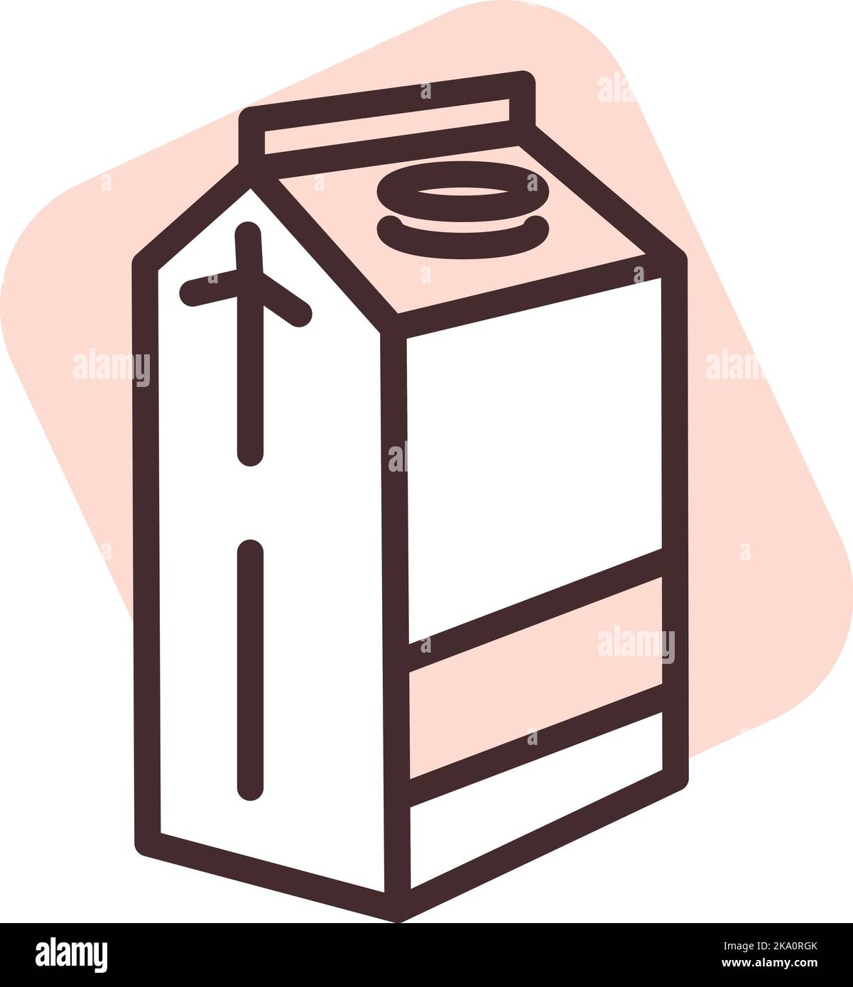Milk allergy, illustration or icon, vector on white background. Stock Vector