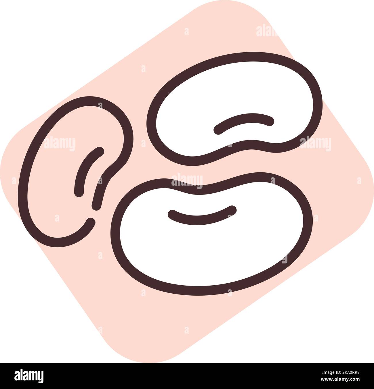 Green beans allergy, illustration or icon, vector on white background