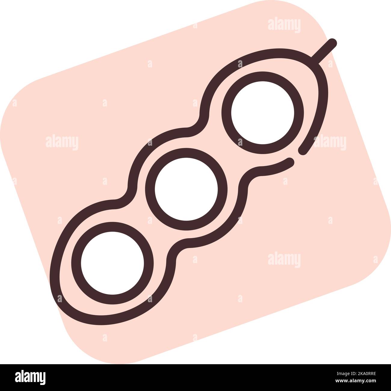 Allergy on soya, illustration or icon, vector on white background. Stock Vector