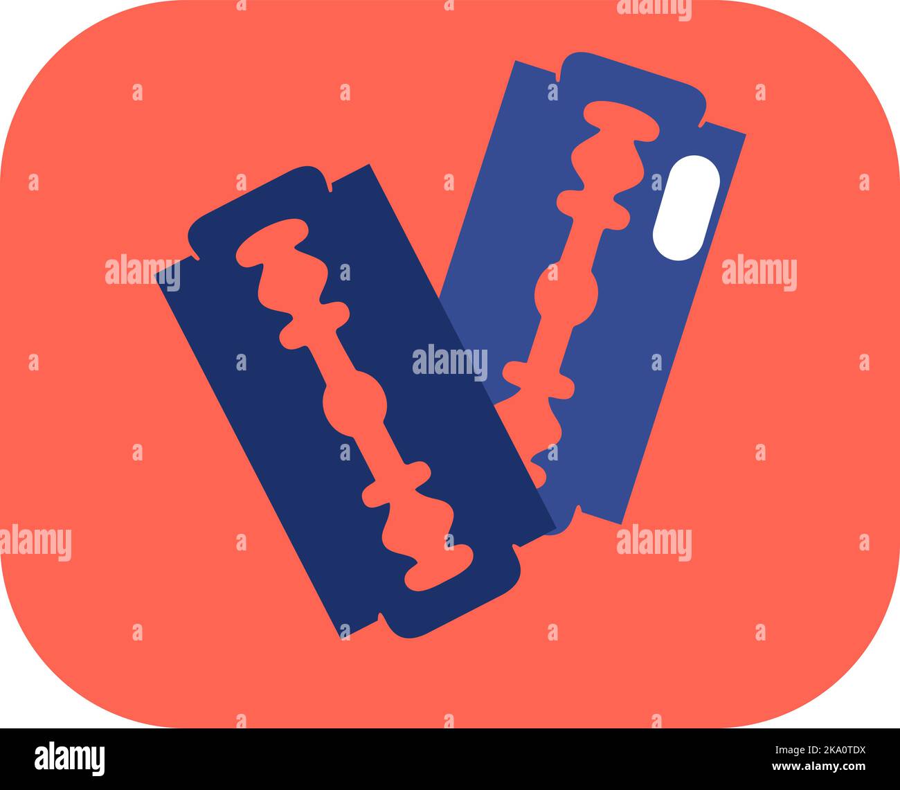 Barber shop razor blade, illustration or icon, vector on white background Stock Vector Image