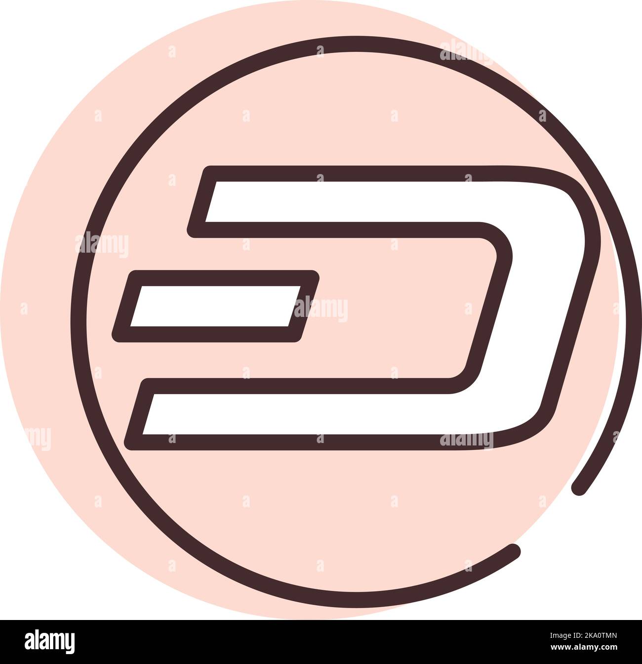 Blockchain dash, illustration or icon, vector on white background. Stock Vector