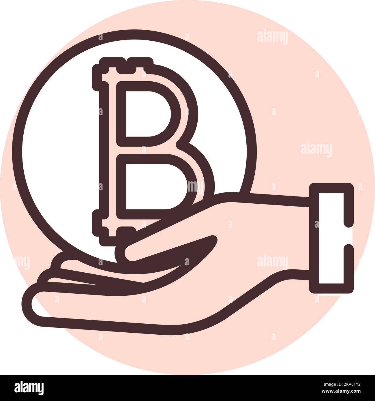 Blockchain offer, illustration or icon, vector on white background. Stock Vector