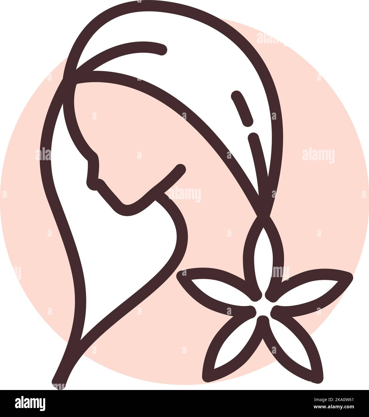 Body treatment spa center, illustration or icon, vector on white