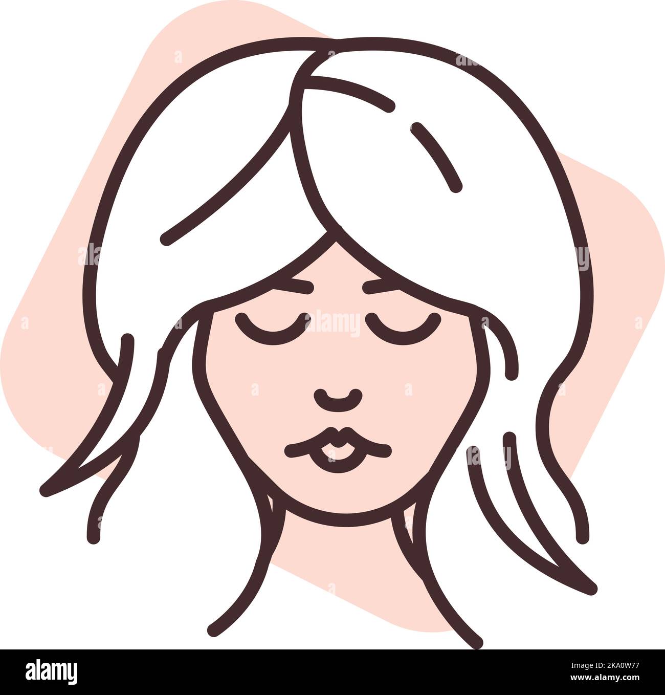 Beauty hair care, illustration or icon, vector on white background. Stock Vector