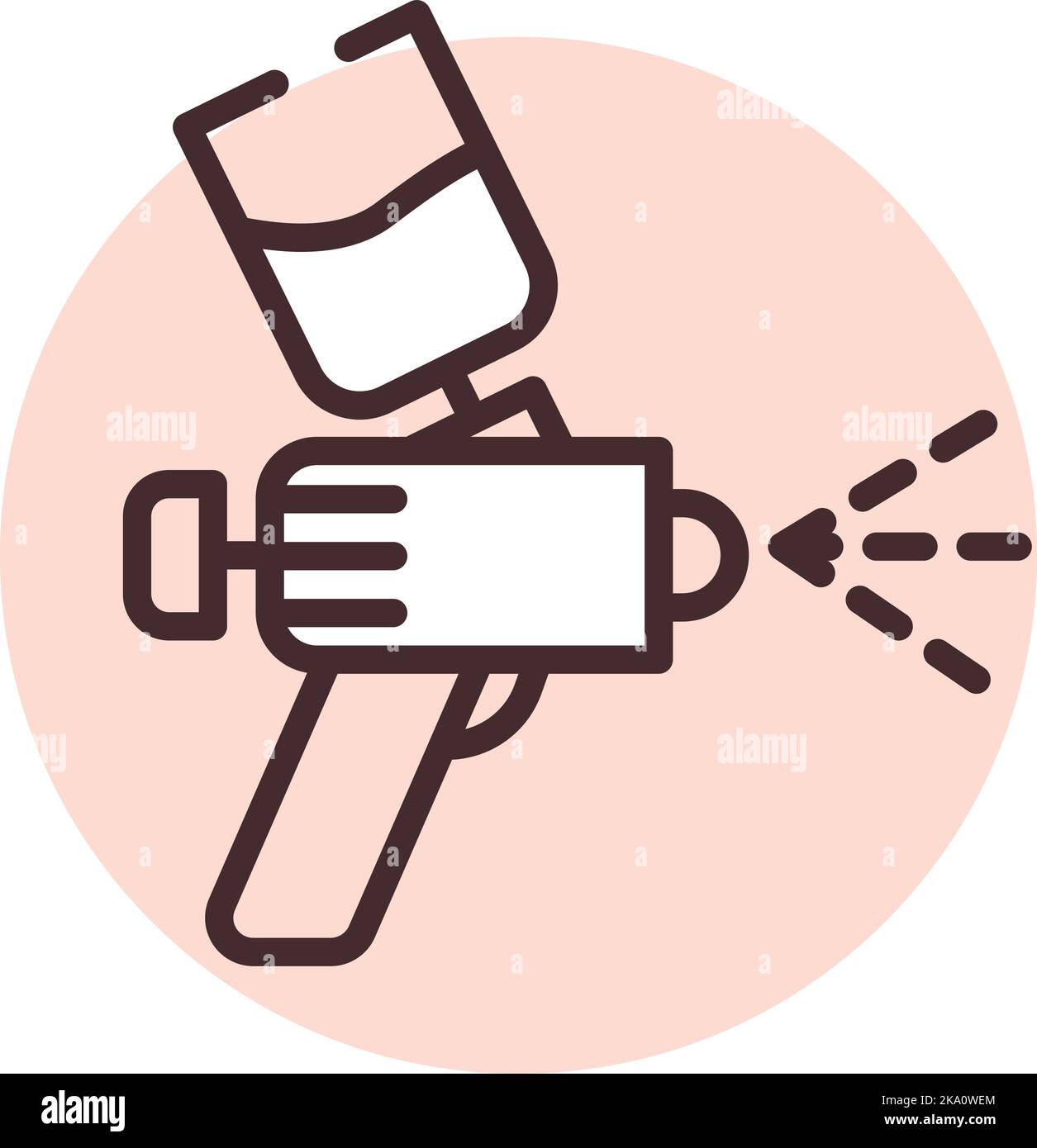 Car paint gun, illustration or icon, vector on white background Stock