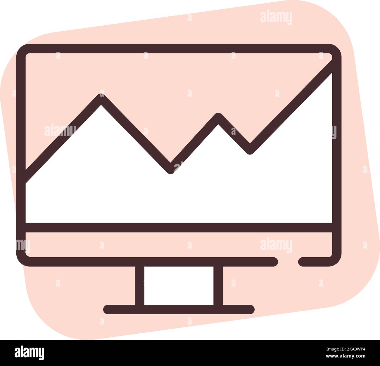 Chart computer, illustration or icon, vector on white background Stock
