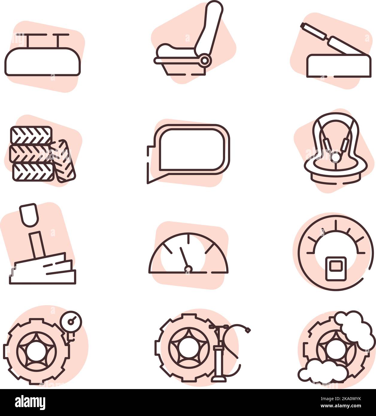 Car icon set, illustration or icon, vector on white background. Stock Vector