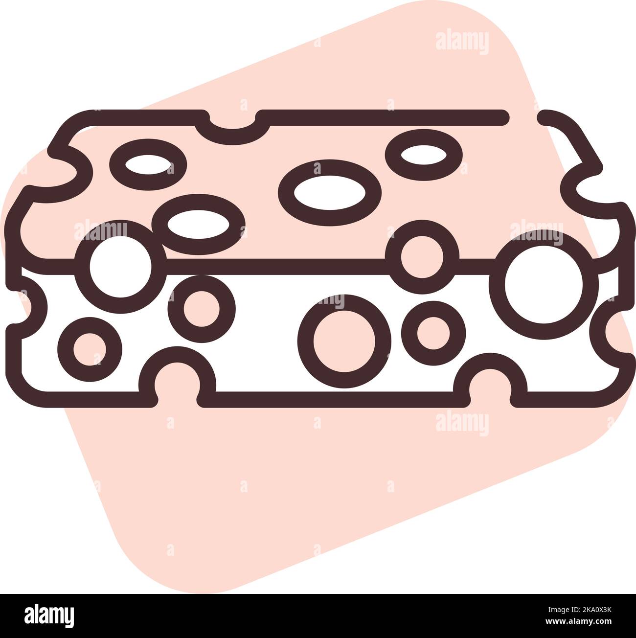 Cleaning sponge, illustration or icon, vector on white background. Stock Vector