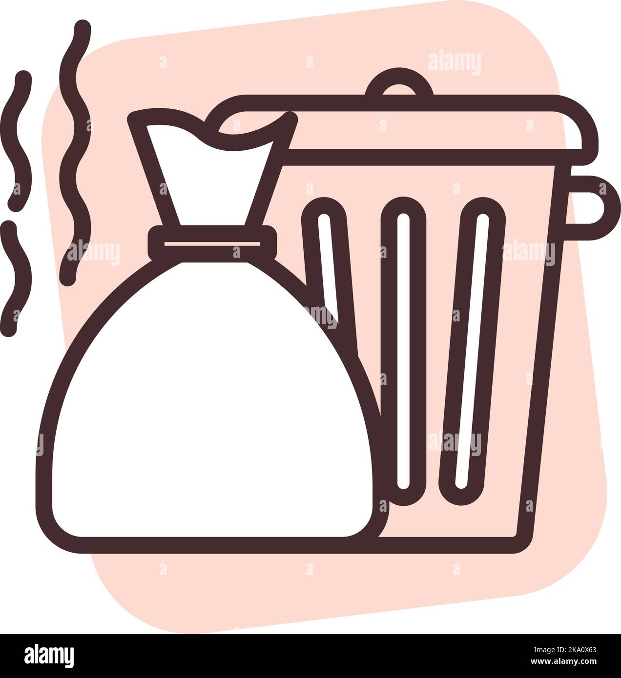 Cleaning trash, illustration or icon, vector on white background. Stock Vector