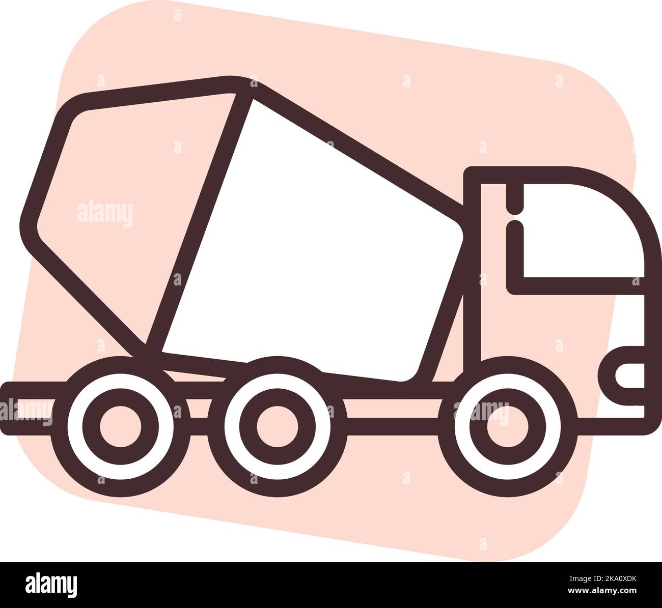 Construction concrete mixer, illustration or icon, vector on white background. Stock Vector