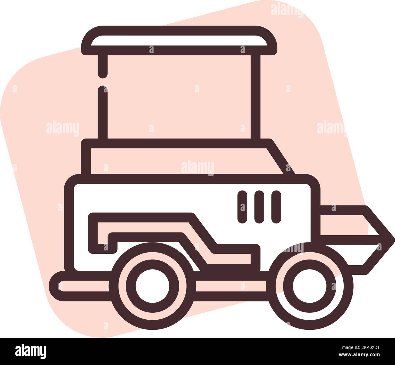Construction skid steer, illustration or icon, vector on white background. Stock Vector