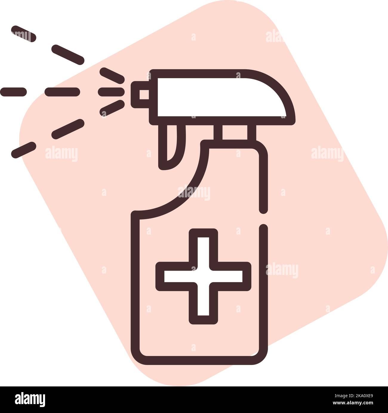 Cleaning desinfection spray, illustration or icon, vector on white background. Stock Vector