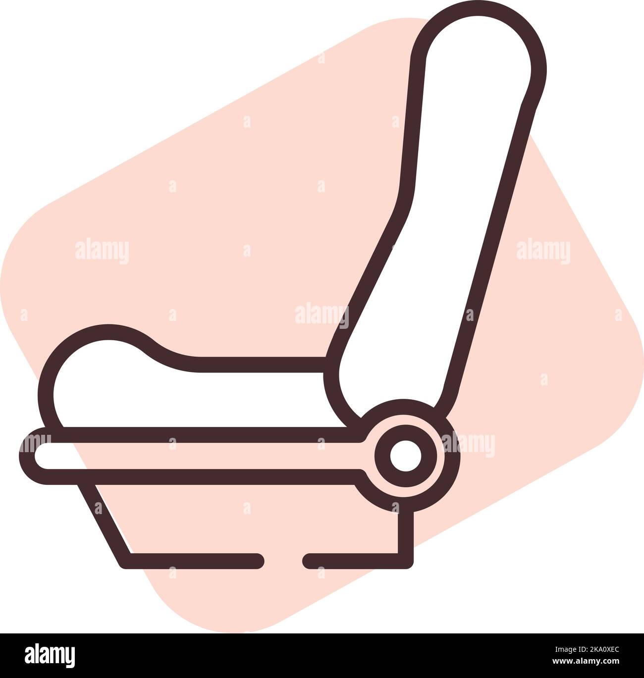 Car front seat, illustration or icon, vector on white background. Stock Vector