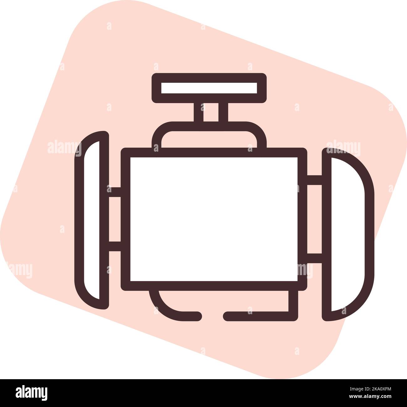 Car engine, illustration or icon, vector on white background. Stock Vector