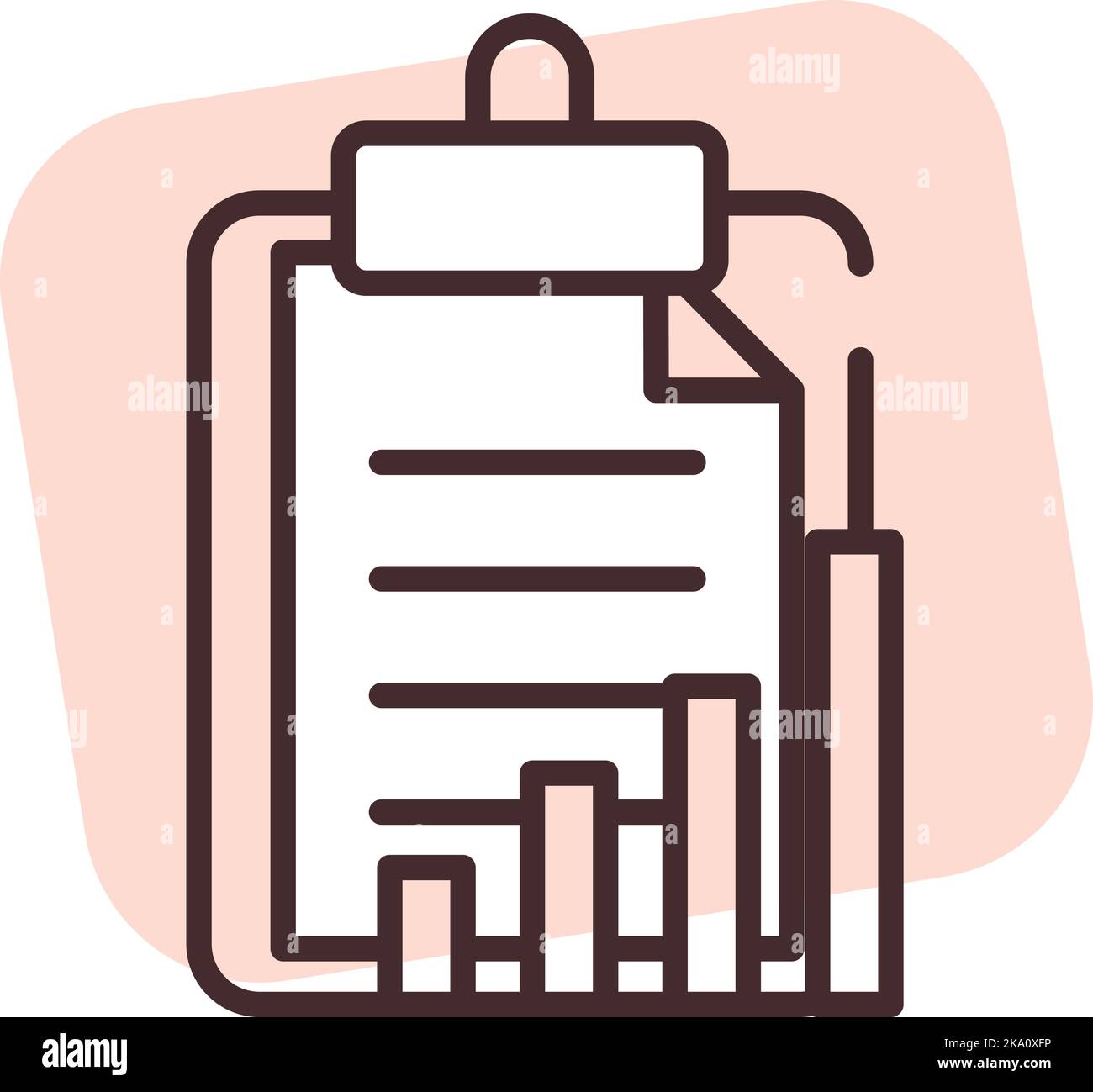 Paper chart, illustration or icon, vector on white background Stock ...