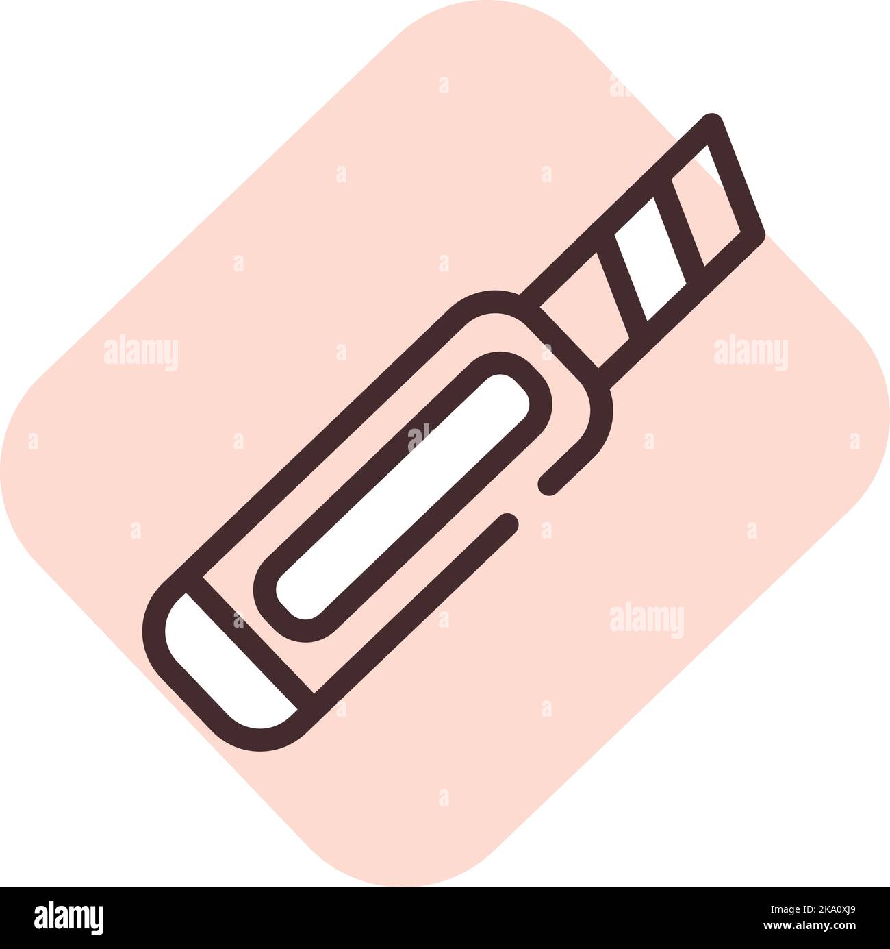 Construction scalpel; illustration or icon; vector on white background. Stock Vector