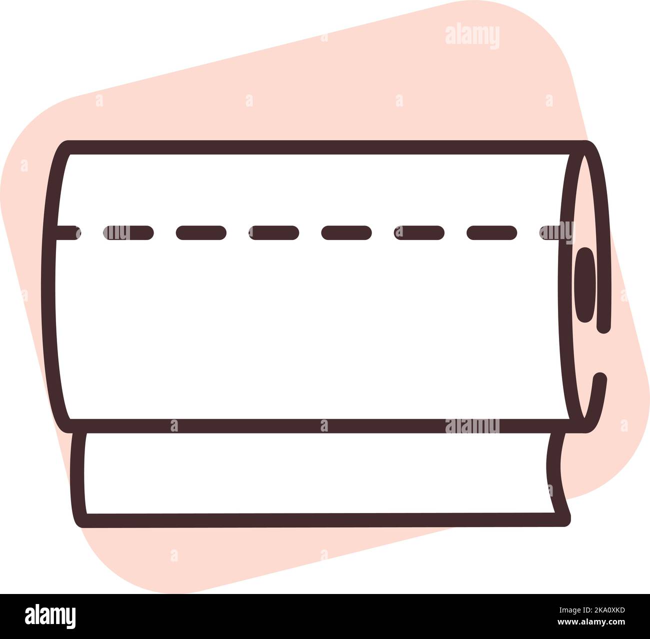 Cleaning kitchen paper, illustration or icon, vector on white