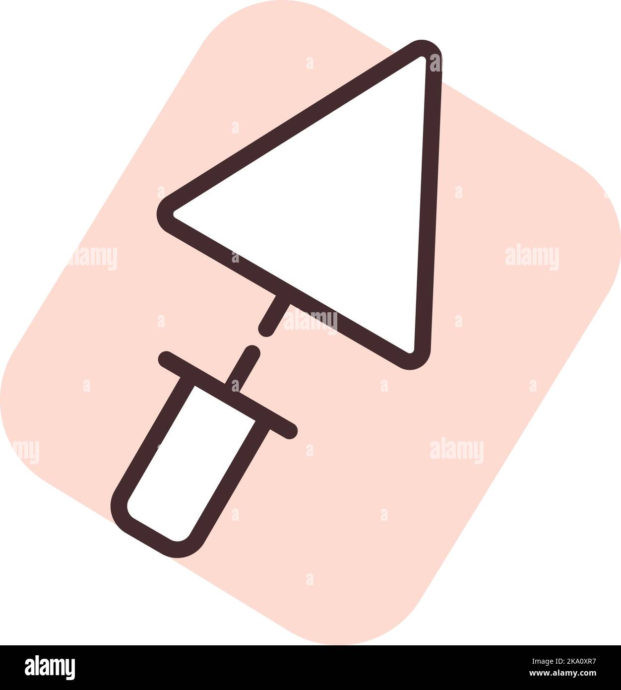 Construction trowel; illustration or icon; vector on white background. Stock Vector