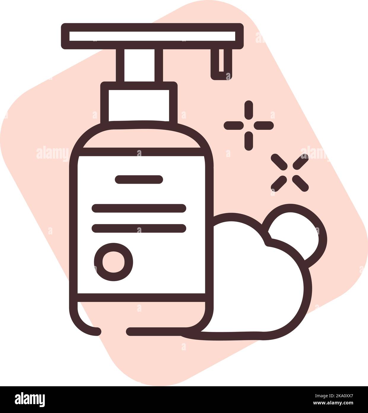 Cleaning liquid hand soap, illustration or icon, vector on white background. Stock Vector