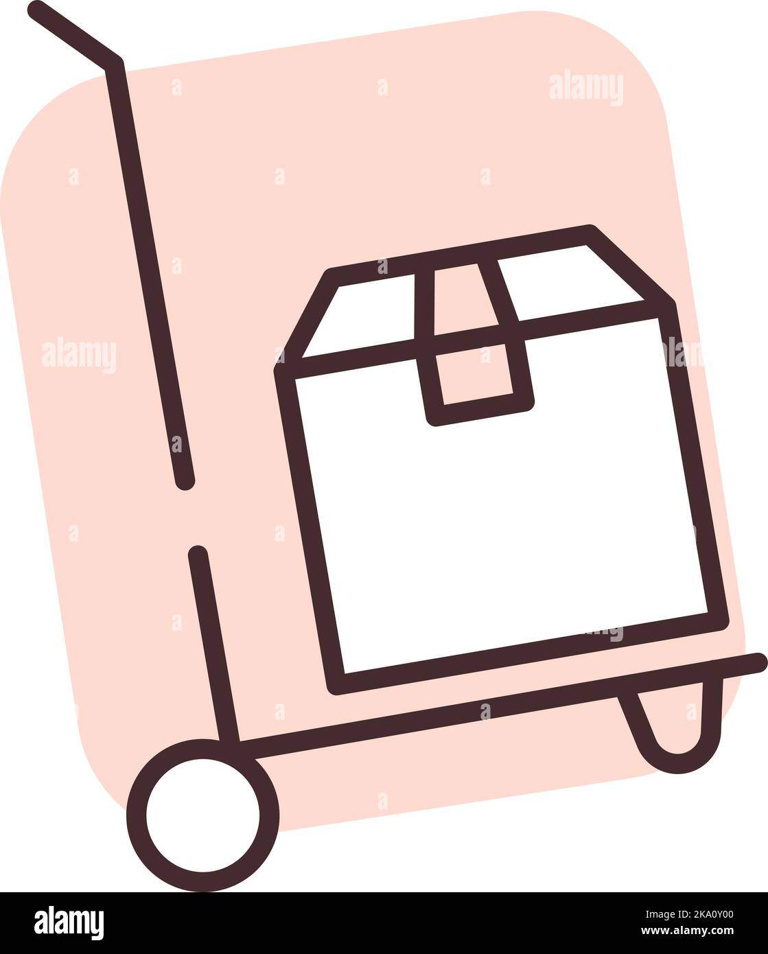 Delivery carriage, illustration or icon, vector on white background. Stock Vector