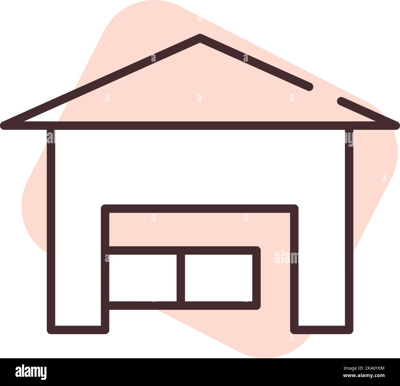 Delivery warehouse, illustration or icon, vector on white background. Stock Vector