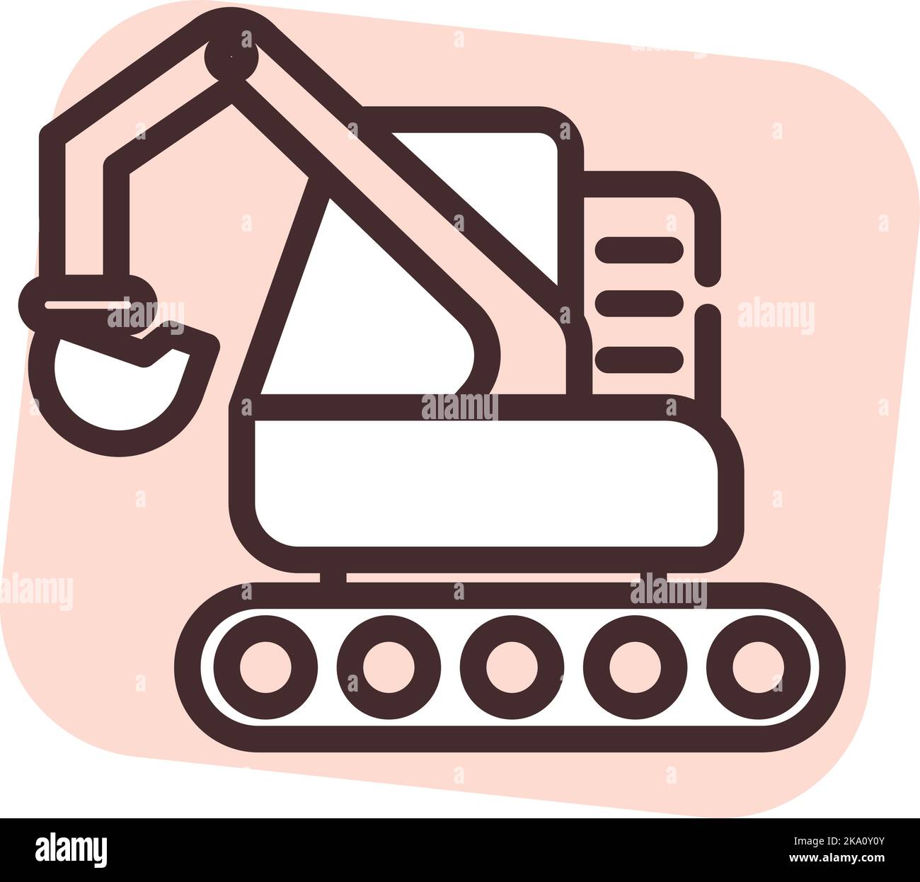 Construction crane loader; illustration or icon; vector on white ...