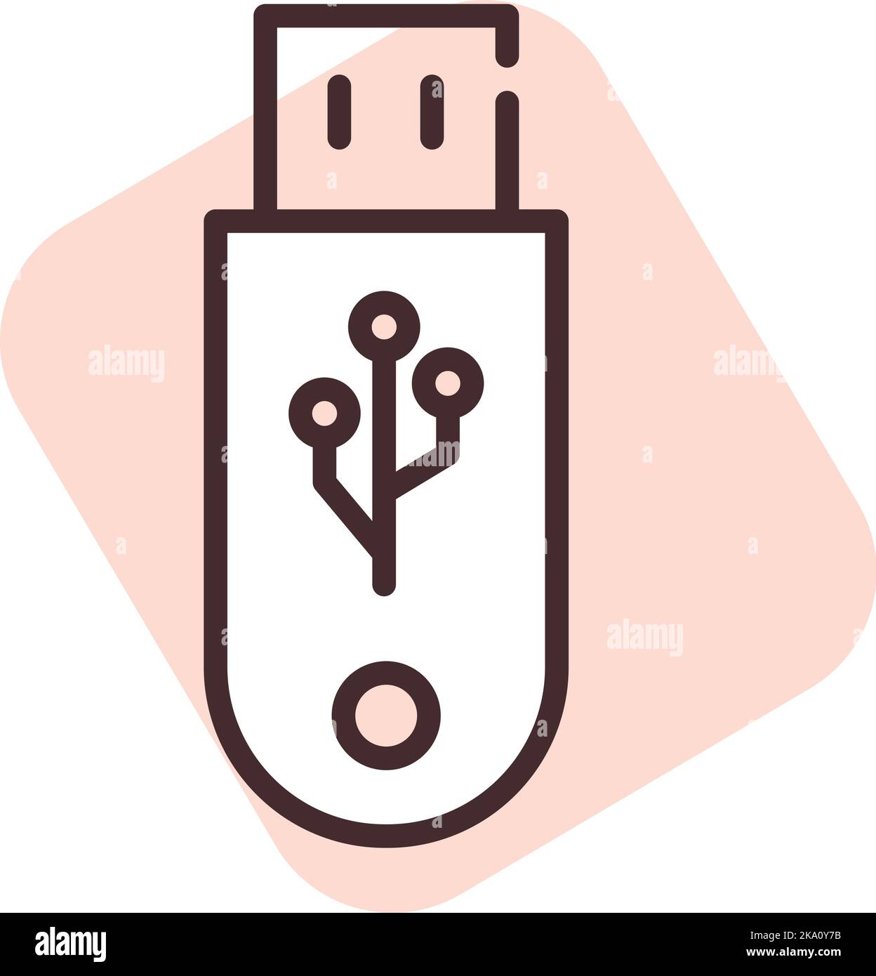 Electronics USB port, illustration or icon, vector on white background. Stock Vector