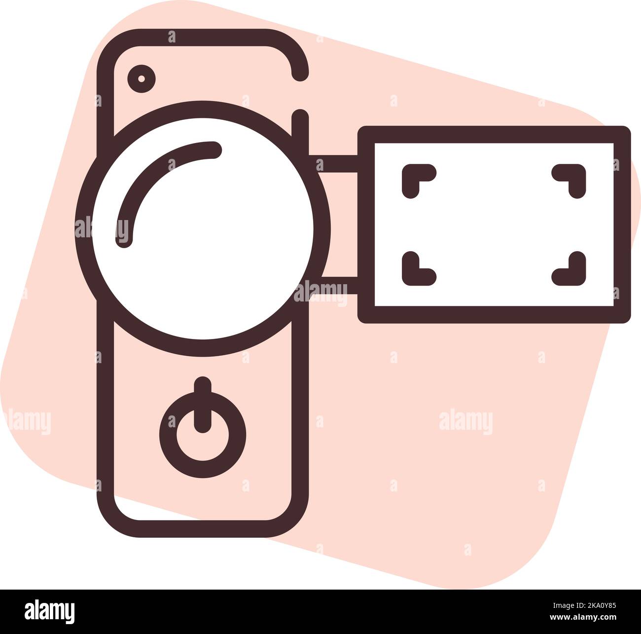 Electronics video camera, illustration or icon, vector on white background. Stock Vector