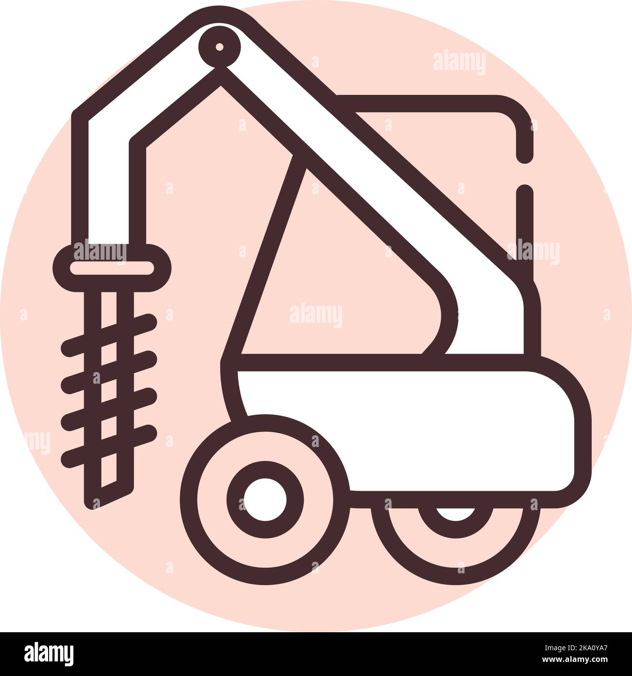 Construction concrete drill, illustration or icon, vector on white background. Stock Vector