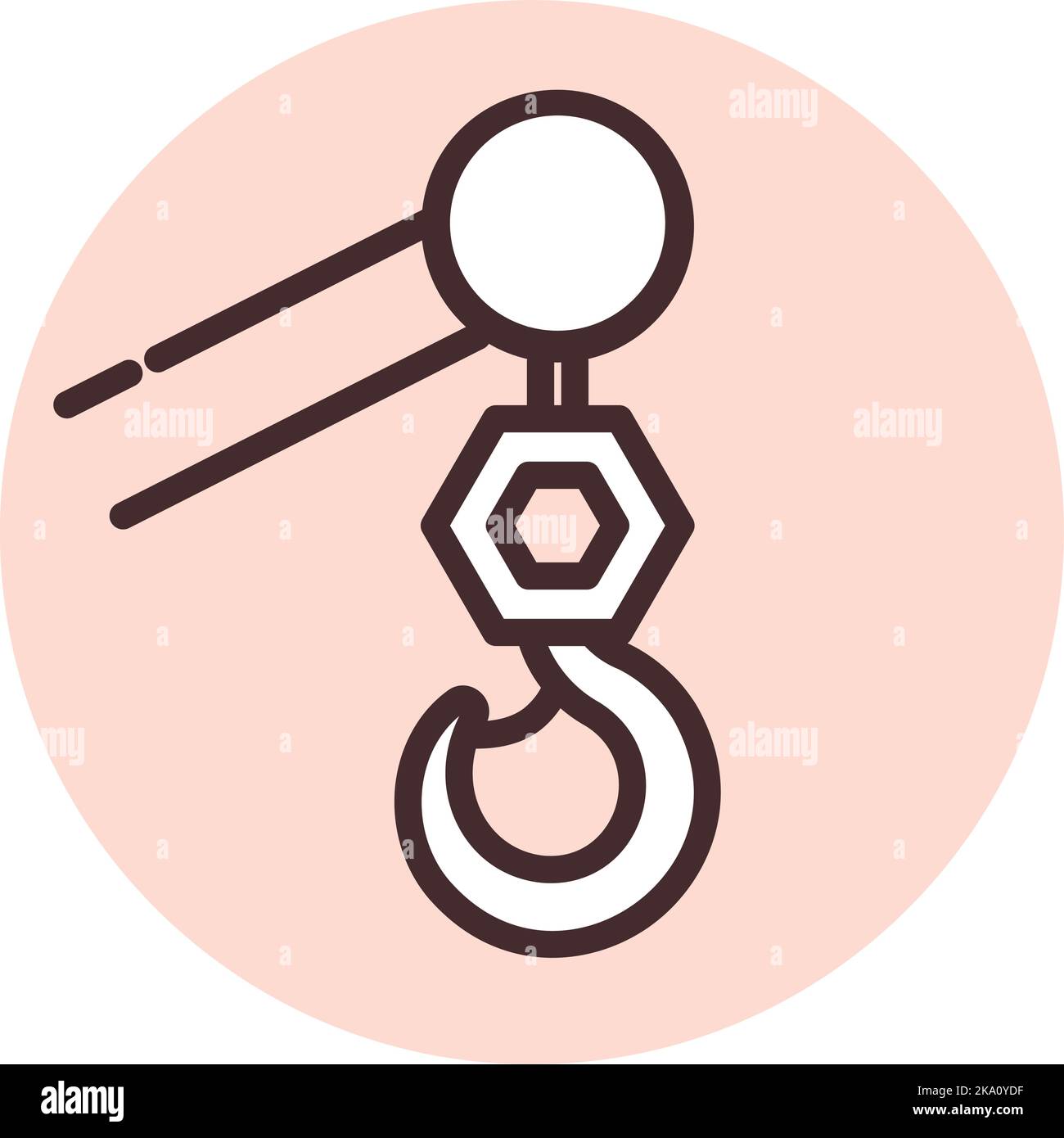 Construction crane, illustration or icon, vector on white background. Stock Vector